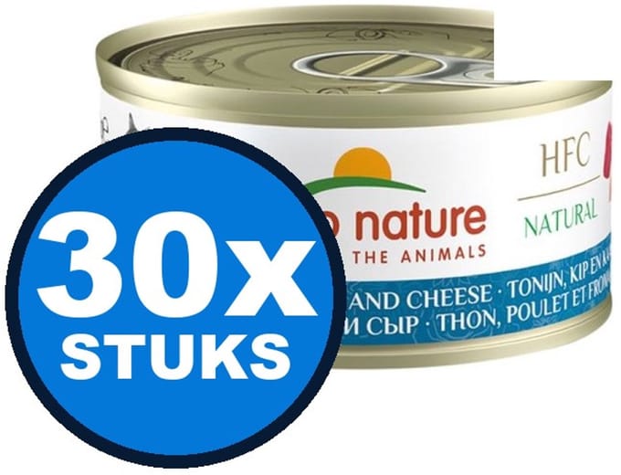 30x Almo Nature HFC - Kattenvoer Natvoer Blik - Cuisine - Tonijn & Kip & Kaas - 70g