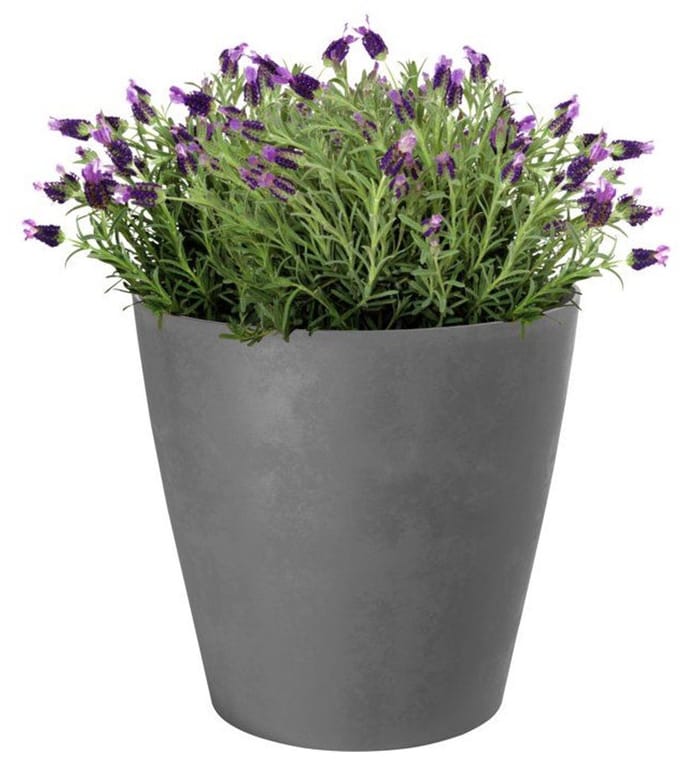 Bloempot Swing Cone - Kunststof - Grijs - Diam.42xh41cm