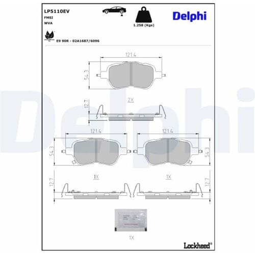 Remblokkenset, schijfrem DELPHI LP5110EV