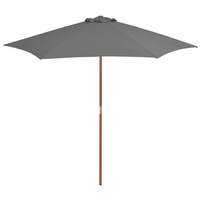 vidaXL - Parasol - met - houten - paal - 270 - cm - antraciet