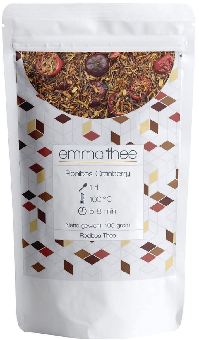 Rooibos Cranberry 100 Gram - Losse Thee - Puur & Natuurlijk - Fris & Fruitig