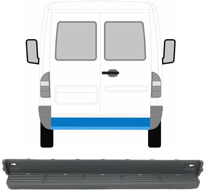 Achterbumper met treeplank voor Mercedes Sprinter 1995-2006
