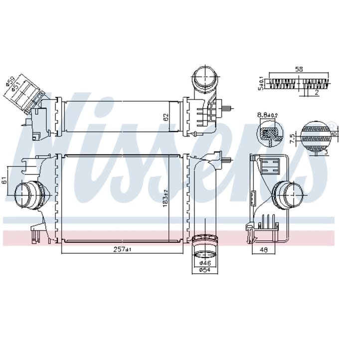Lage-temperatuurRadiator, laadluchtRadiator NISSENS 961583