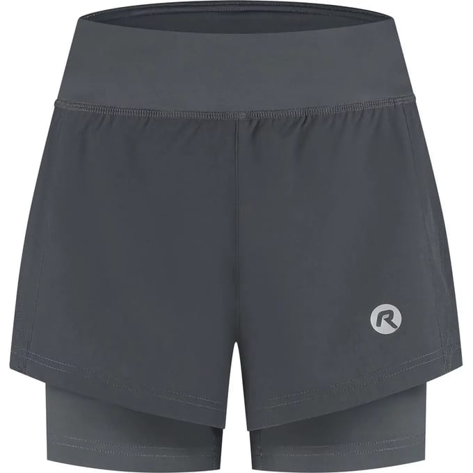 Rogelli Essential Dames 2-in-1 Hardloopshort - Telefoonzak - Grijs