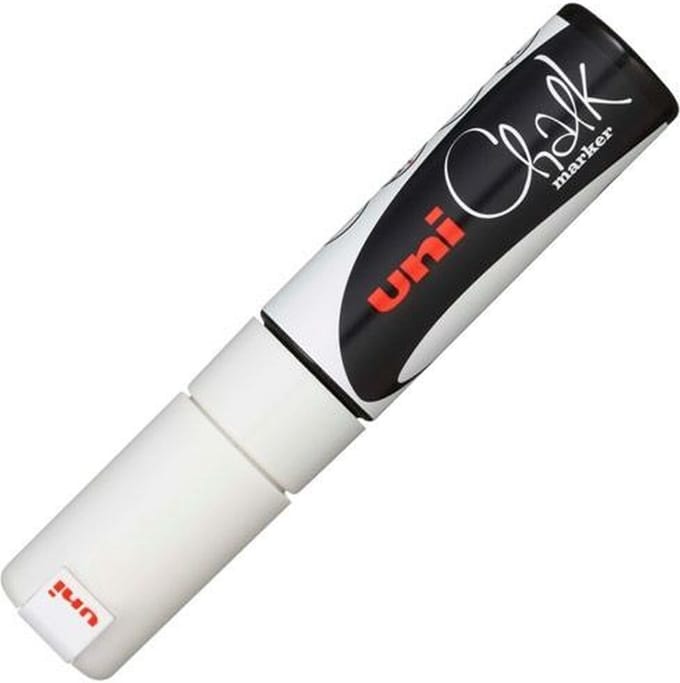 Krijtstift Uni-ball schuin wit | Omdoos a 6 stuk | 6 stuks