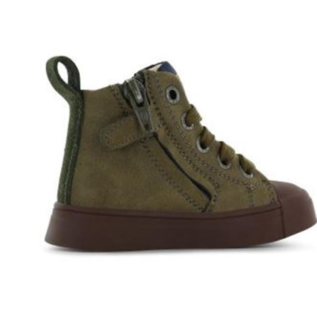 Shoesme groene veterboot met patch