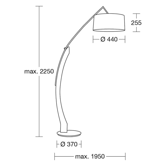 HerzBlut Amos booglamp, frame eiken geolied