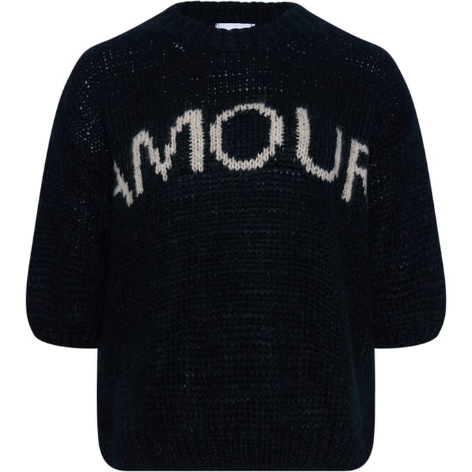 Amour Knit in zwart en gebroken wit