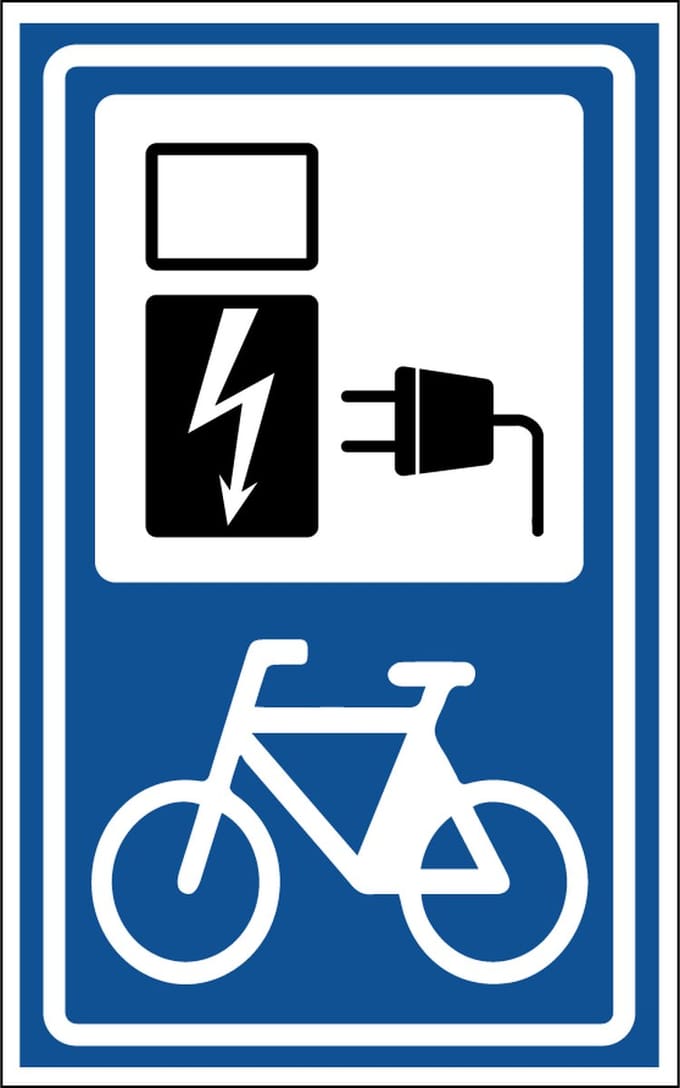 Oplaadpunt elektrische fiets sticker 320 x 200 mm