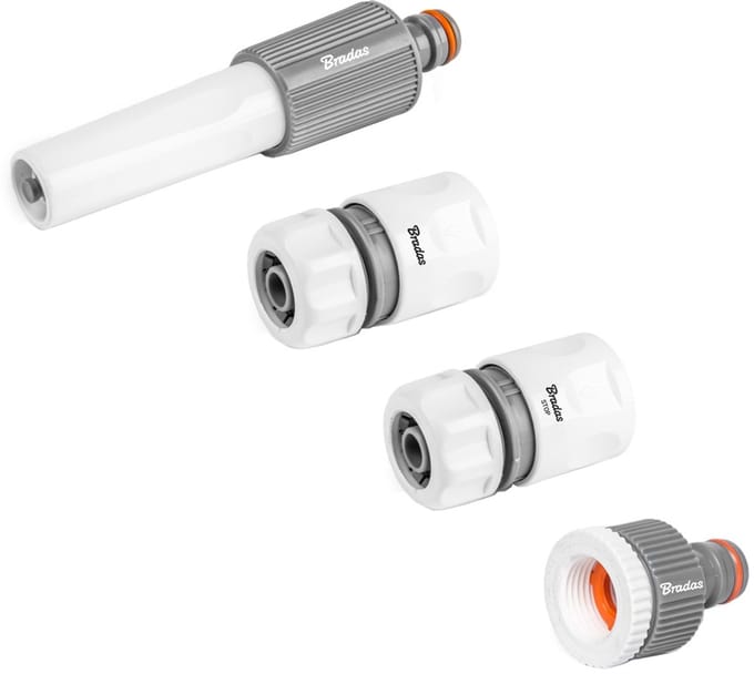 Bradas sproeikopset WHITE LINE 1/2" PVC 4-delig grijs/wit