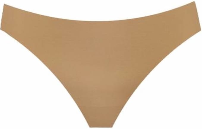 Naadloze string ice silk, beige maat L