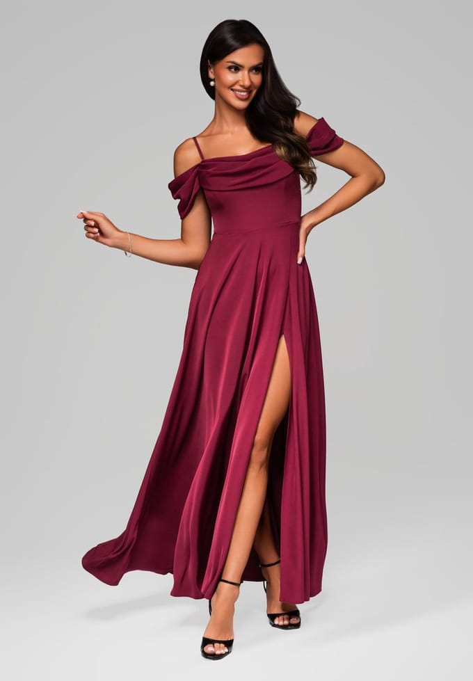 LARICA Jurk - Rits - Jurk Donkerrood L