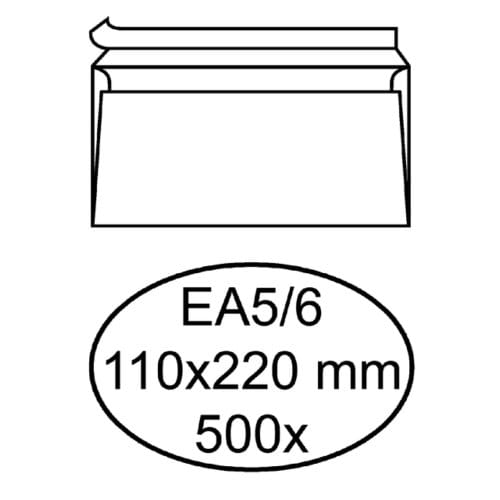 Envelop Quantore bank EA5/6 110x220mm zelfklevend wit 500 stuks