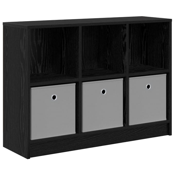 vidaXL - Dressoir - Zwart - Eiken - 88,5 - x - 27,5 - x - 63,5 - cm