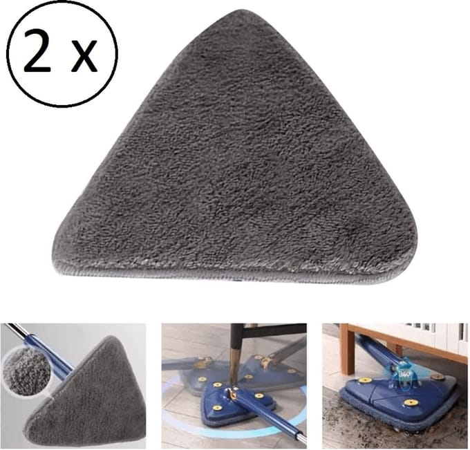 Home & Marker - 2x Dweildoeken voor Anglemop - Navulling Driehoekige Mop - Dweil Vervanging - ANGLECLOTH