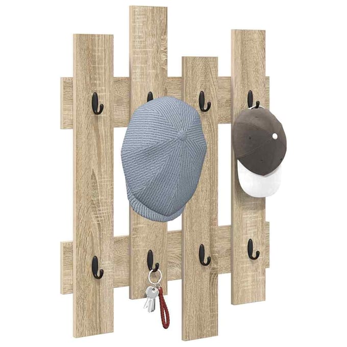 vidaXL - Wandgemonteerde - kapstok - Muurmontage - Sonoma - Eik - 60 - x - 3 - x - 82 - cm