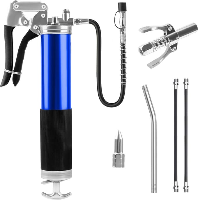 Handmatige Vetpers Set 8000 PSI Blauw voor Smering