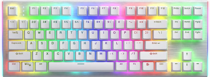 HATOR Gravity X TKL toetsenbord Gamen USB QWERTY Amerikaans Engels Wit