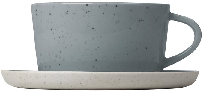 Sablo Stone Kop En Schotel | Lichtgrijs / Blauw | Stoneware