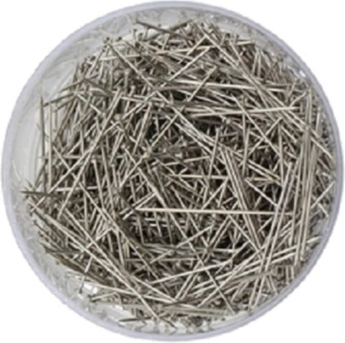 Glorex Platte kopspelden/naaispelden - 3 cm - zilver - 500x stuks - hobby spelden