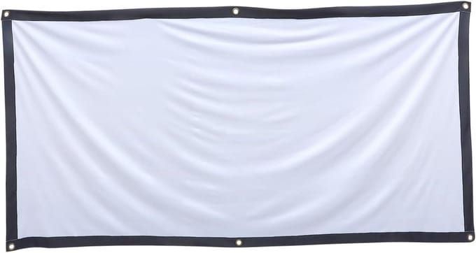 Projectiescherm - Beamerdoek Opvouwbaar - Thuisbioscoop Presentatie - Kreukvrij Polyester - 134x75cm - Grijs