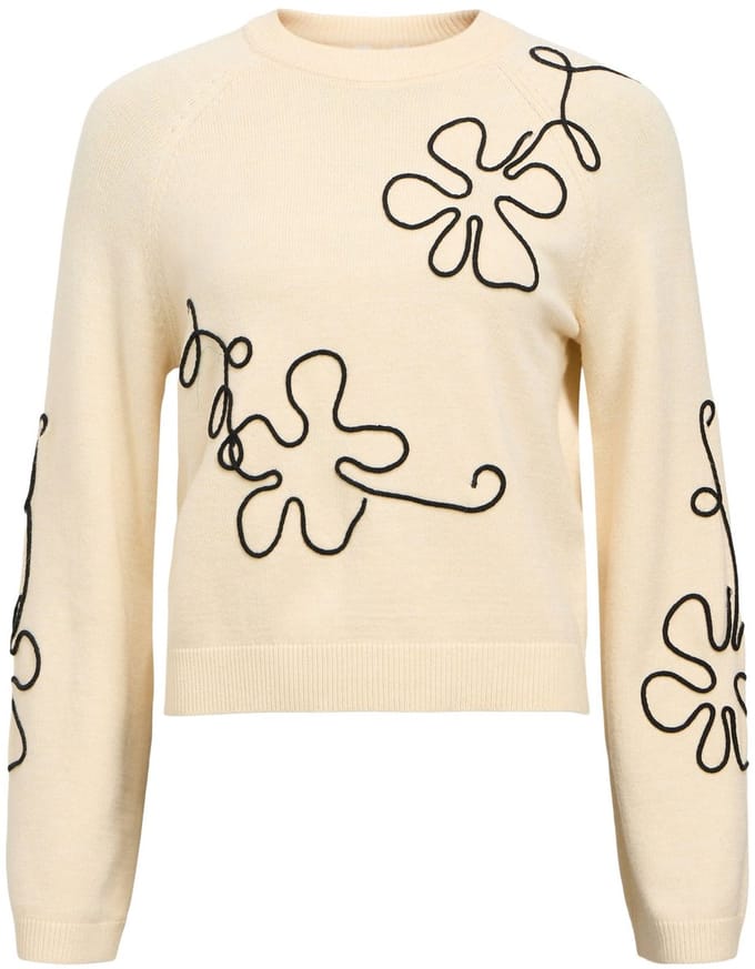 Object Objlaney Rubin Ls Pullover Truien & vesten Dames - Sweater - Hoodie - Vest- Zand - Maat M