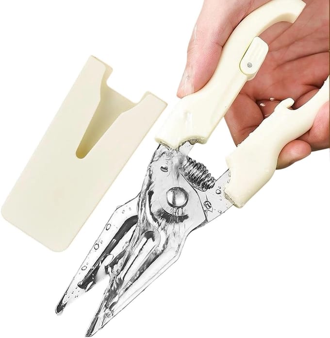 Keukenschaar - Multifunctionele schaar - Levensmiddelen snijden - Roestvrij staal - 22.4 cm - Beige