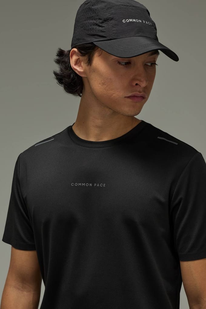 Common Pace Running Ultra Regular Fit T-Shirt | Black | Size XS