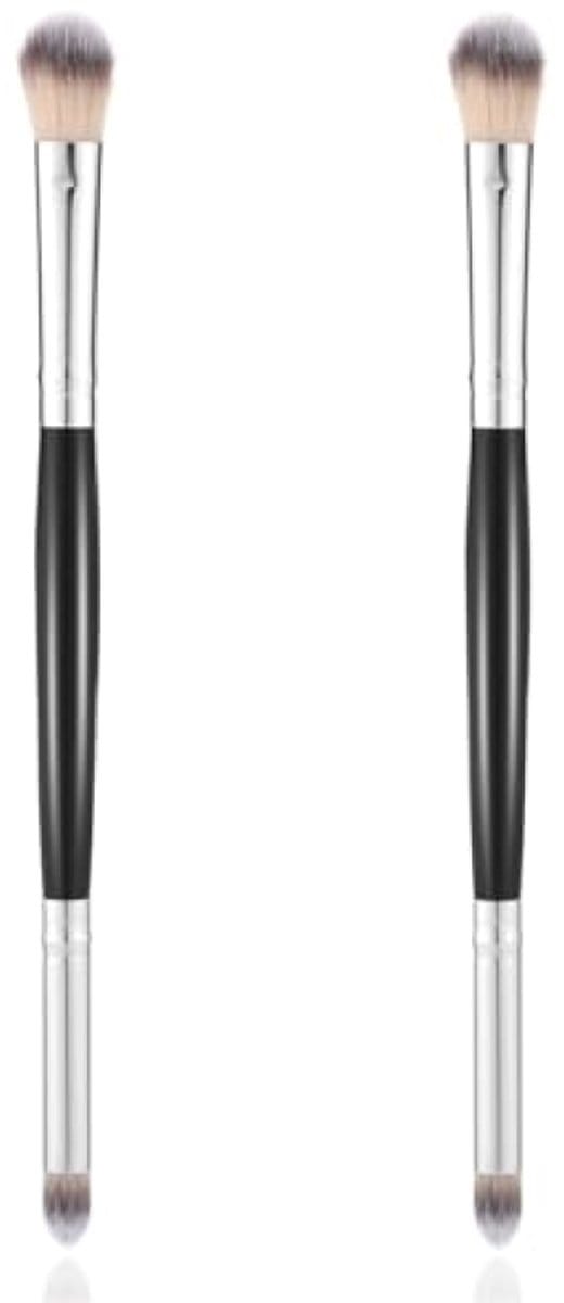 Set van 2 dubbelzijdige make-upkwasten voor oogschaduw en concealer