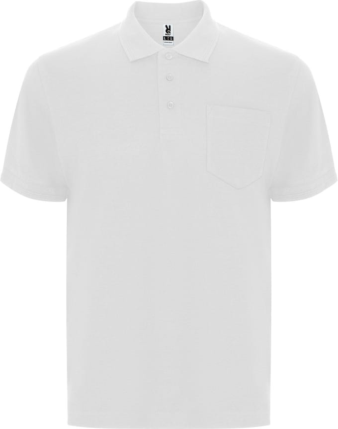 Heren Poloshirt met borstzak model Centauro merk Roly 190 grm maat M Wit