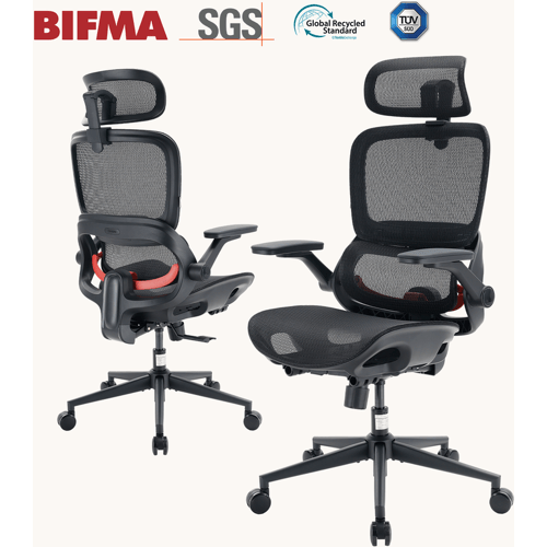 SIHOO B100 Ultra ergonomische bureaustoel, mesh bureaustoel met adaptieve lendensteun, computerstoel met brede hoofdsteun, bureaustoel met 360°