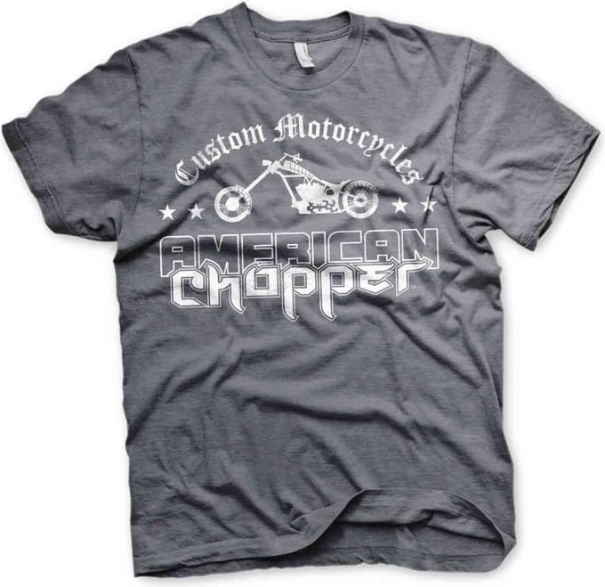 American Chopper Heren Tshirt -XL- Washed Logo Grijs