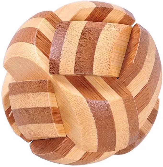 DW4Trading 3D Bamboo Breinpuzzel Knoop 1 - 5x5 cm