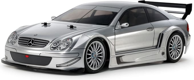 Tamiya Modelbouwpakket Auto - 47493 RC Mercedes-Benz CLK AMG 2002 - TT-02 Silver RC Plastic - 1:10 - Modelbouw