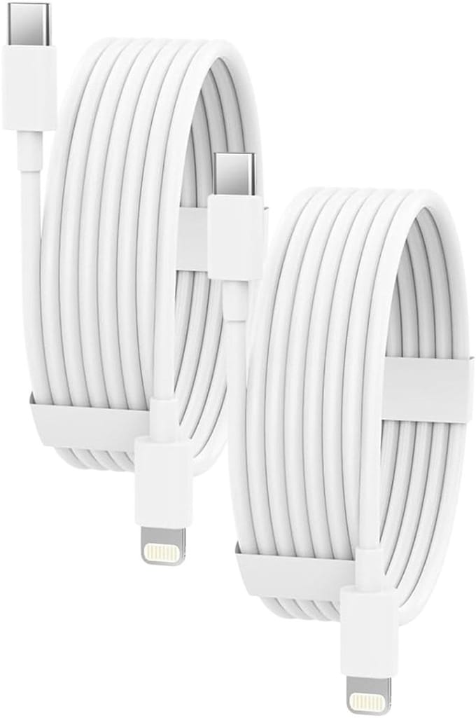 USB C naar Geschikt voor: USB Lightning Kabel - 2 Meter Oplaadkabel 2x - Snel Lader USB-C Oplader - Wit