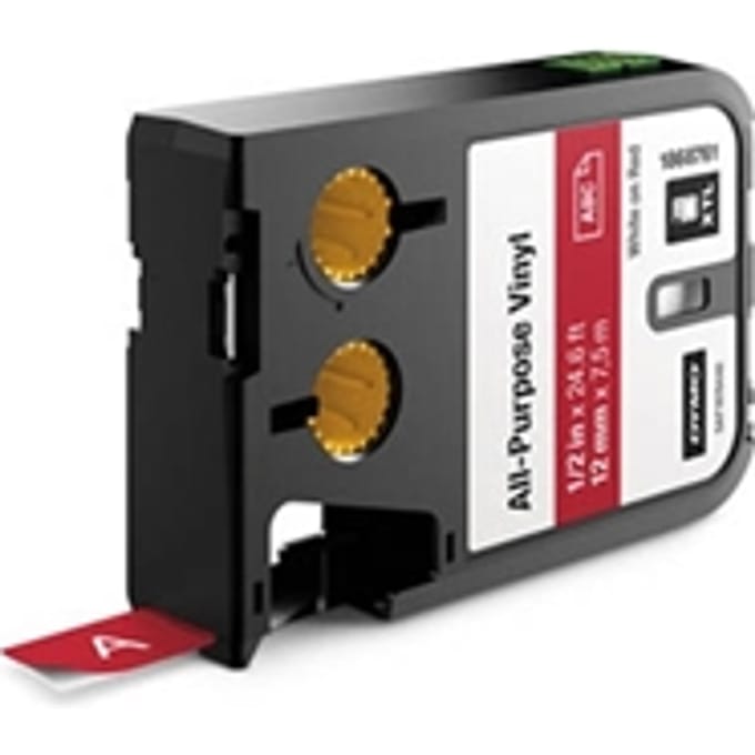 DYMO 1868761 XTL tape vinyl wit op rood 12mm (origineel)