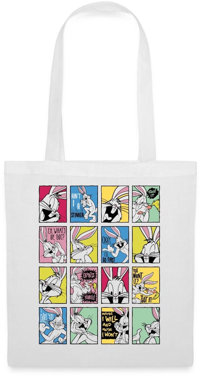 Looney Tunes Bugs Bunny Tiles Tas Van Stof Schoudertas