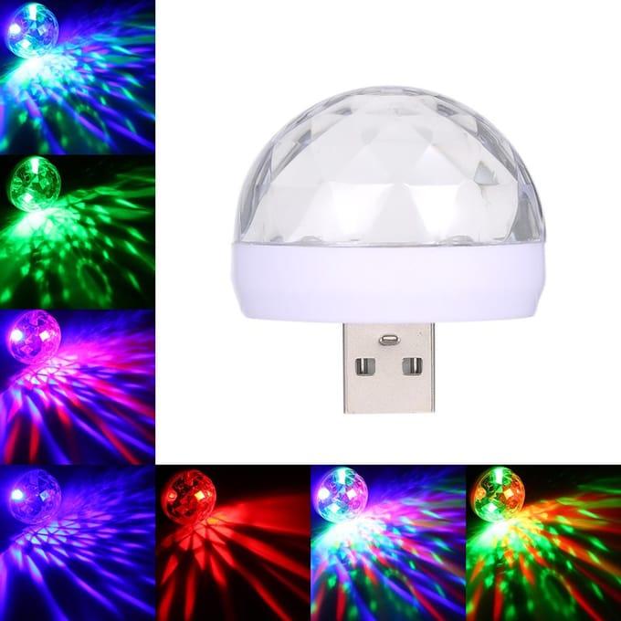Handige 4W 3 LED USB RGB Kleurrijk Neonlicht Podiumlamp Voor Disco Bar Feest transparant
