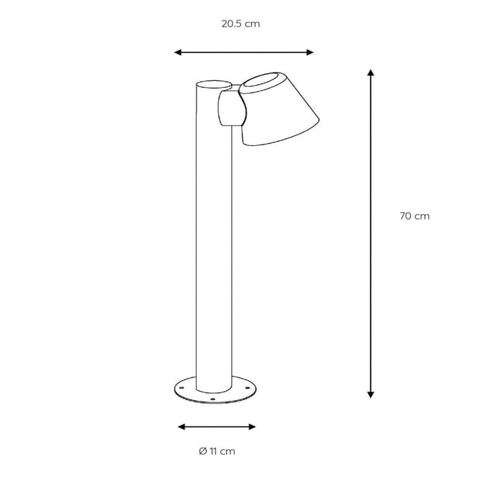 Lucide DINGO-LED - Sokkellamp - LED Dimbaar - GU10 - 1x5W 3000K - IP44 - Wit