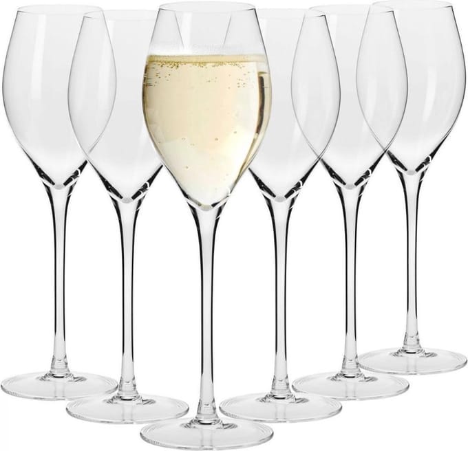 Prosecco glas / champagne / witte wijn - glas - 6 st. - 280 ml