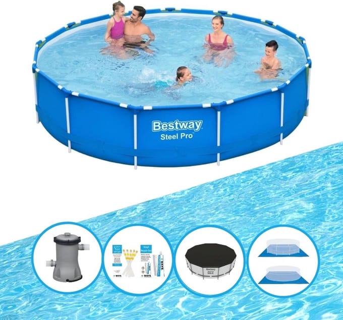 Bestway Zwembad Steel Pro - Inclusief accessoires - 396x84 cm