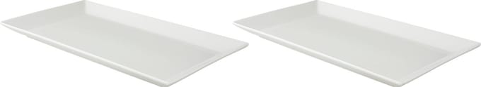 Palmer - Schaal - White Delight - 33 x 18,5 cm - Wit - Porselein - Bordenset - 2 stuks