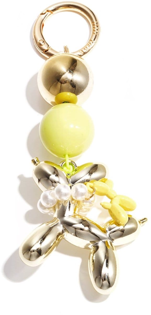 Schattige ballonhond sleutelhanger - Geel