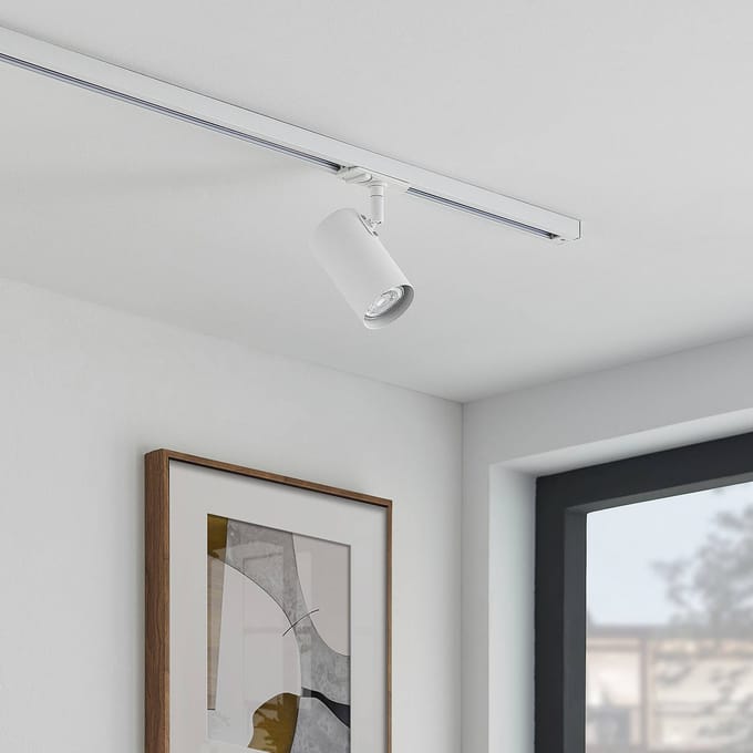 Lindby - 1-fase railverlichting - 1licht - metaal - H: 12.5 cm - GU10 - wit