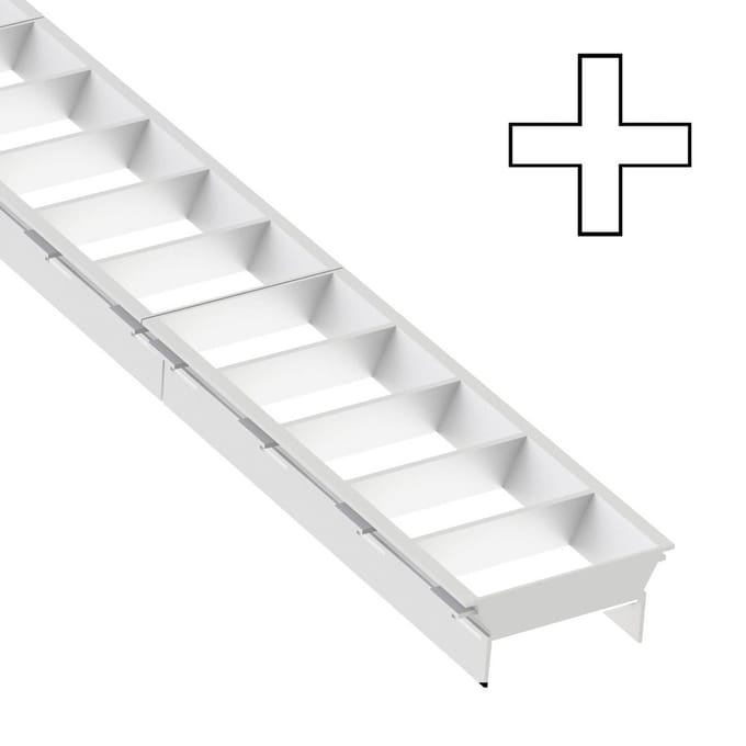 The Light Group SLC lamellenrooster Click, X-module, wit, kunststof