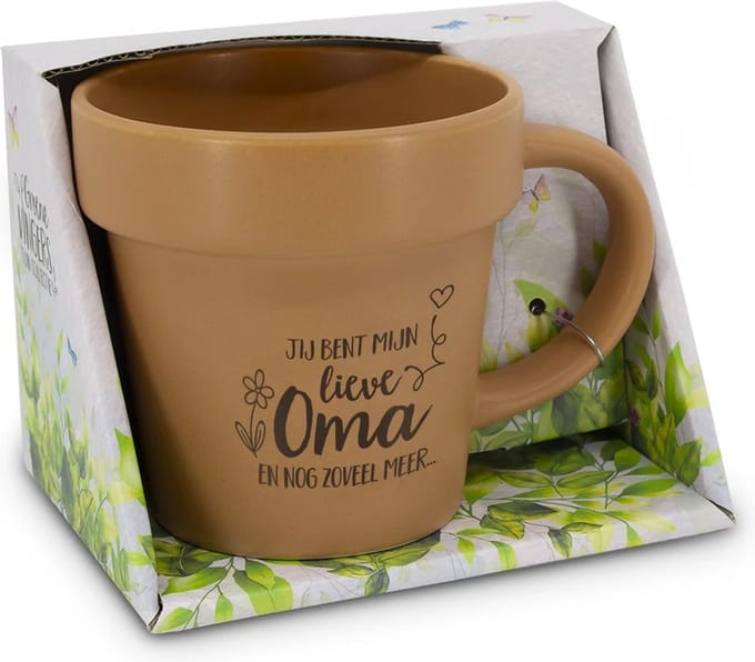 Mok - Bloempot - Groene vingers - Lieve oma