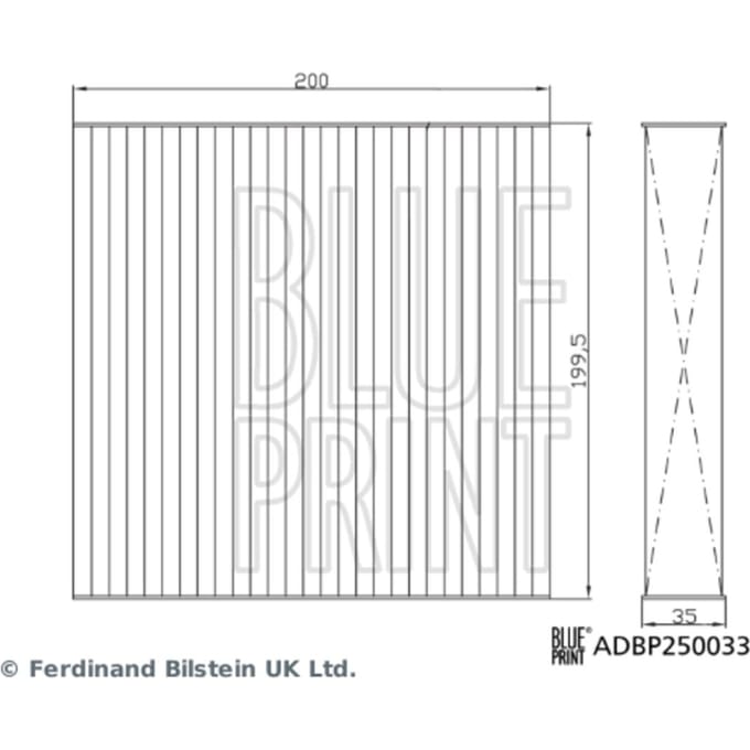 Cabinefilter BLUE PRINT ADBP250033