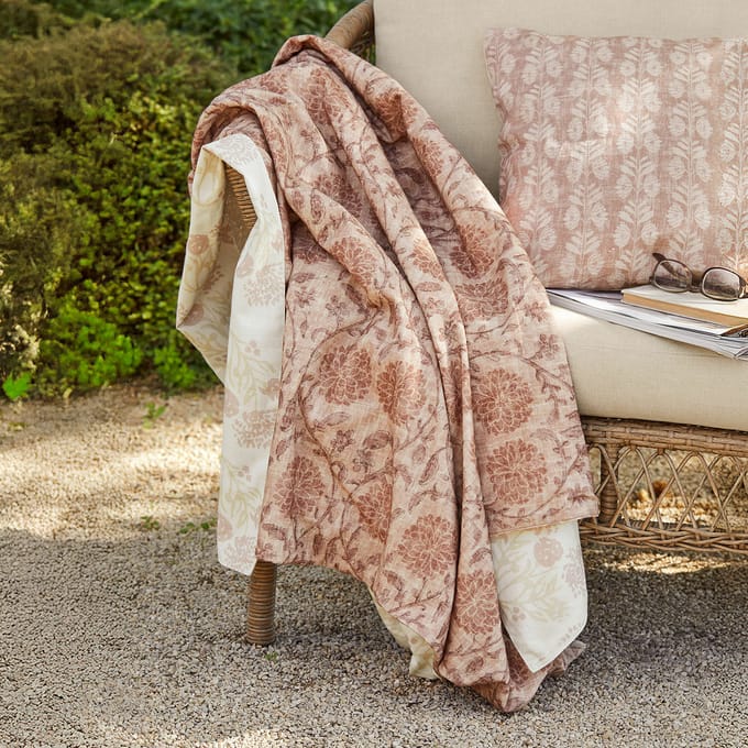 LOBERON Plaid Tarouja oudroze/crème