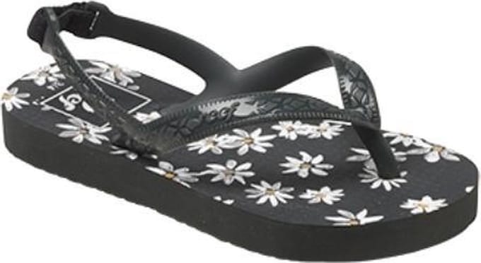 Reef Little Escape Print black daisy slippers meisjes