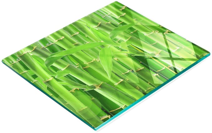 Multifunctionele decoratieve snijplank voor de keuken, gehard glas en bamboe, 60x52 cm